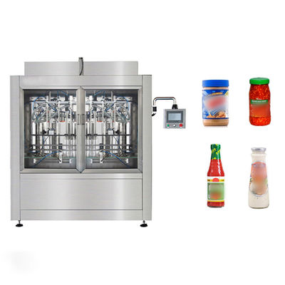 آلة ملء صلصة Bbq ذاتية الخطية 48-56 Bpm زجاجية بلاستيكية 250ml 500ml