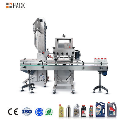 Npack Full Auto 1000-5000ml آلة تجميع غطاء الزجاجة مع 6 عجلات خطية وتعليمات عبر الإنترنت